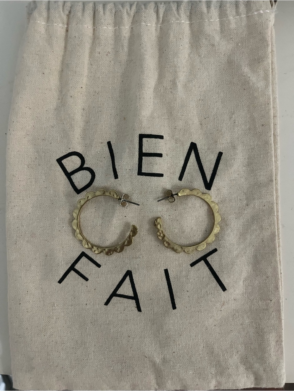 Madewell Gold Scalloped Hoop Earrings